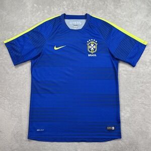 Brazil National Team Jersey Mens Large Blue Nike Dri-FIT Soccer Football